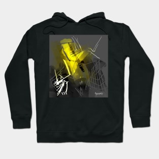 Yellow Grey Abstract Hoodie